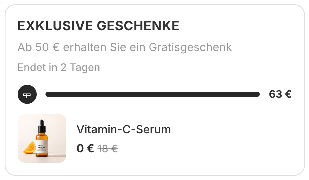 Die Geschenkkarte auf der Produktseite