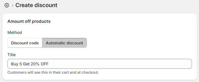 Set up your Automatic discount