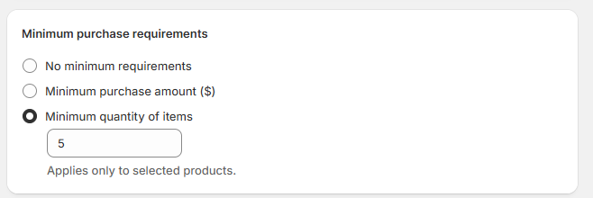 minimum quantity discount